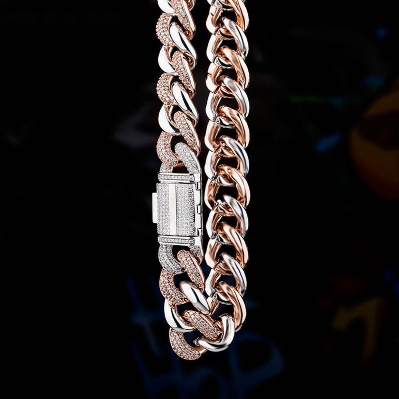 16mm Half Iced Miami Cuban Chain 14K - ICECI