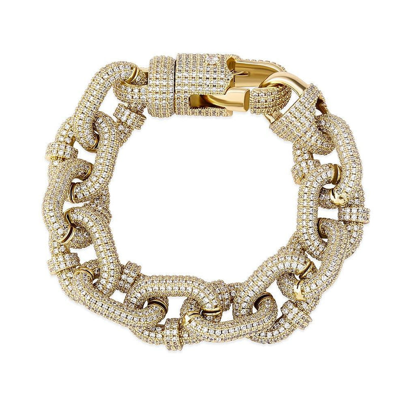 17MM CARABINER CLIP BRACELET 14K - ICECI