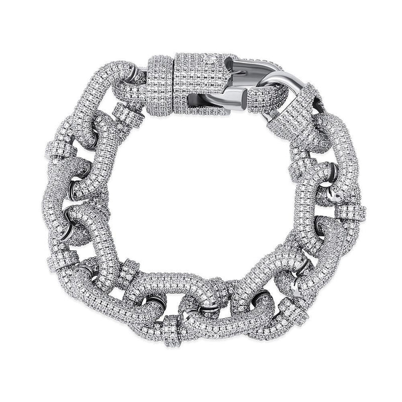 17MM CARABINER CLIP BRACELET 14K - ICECI