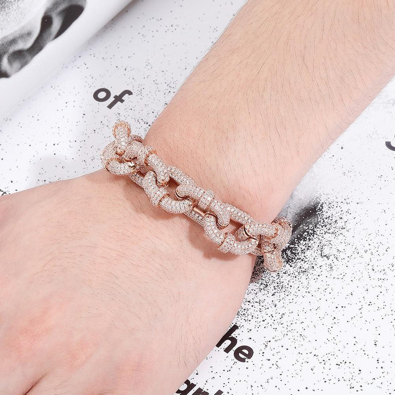 17MM CARABINER CLIP BRACELET 14K - ICECI