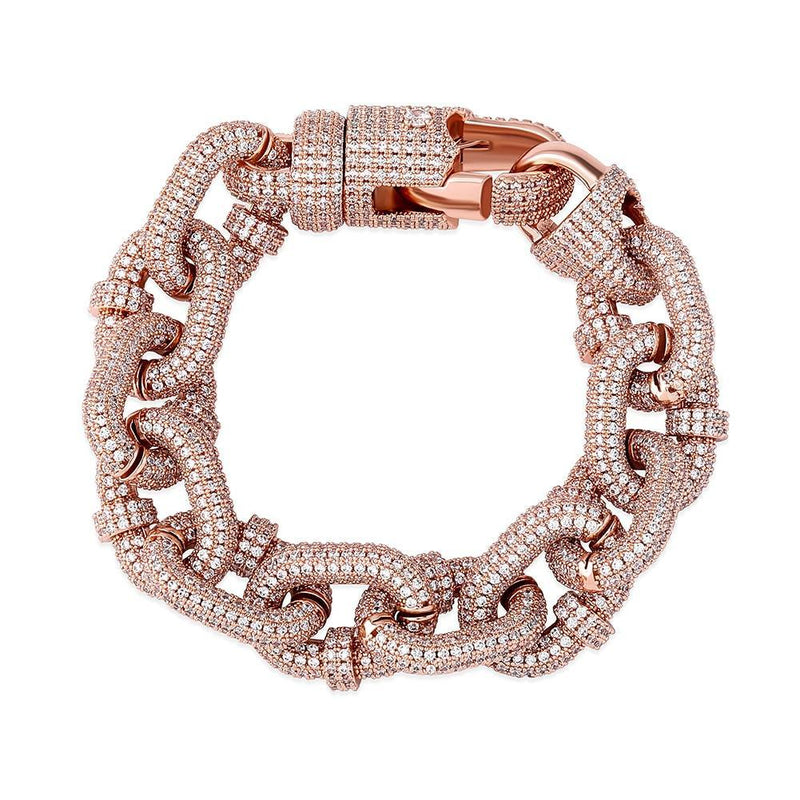 17MM CARABINER CLIP BRACELET 14K - ICECI