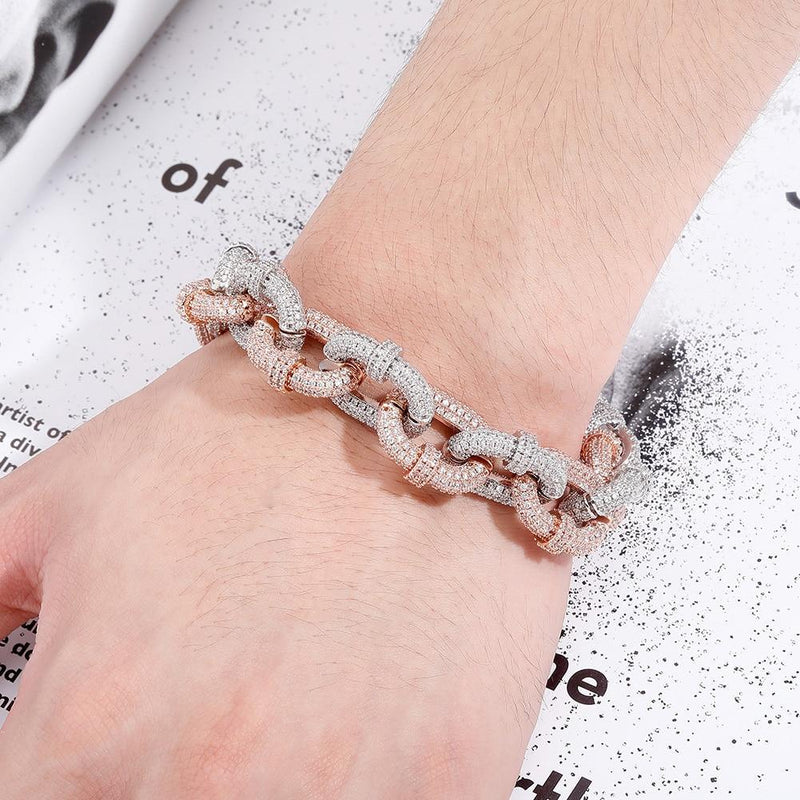 17MM CARABINER CLIP BRACELET 14K - ICECI