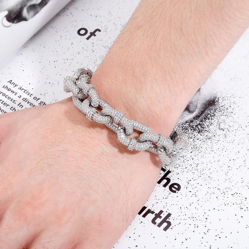 17MM CARABINER CLIP BRACELET 14K - ICECI
