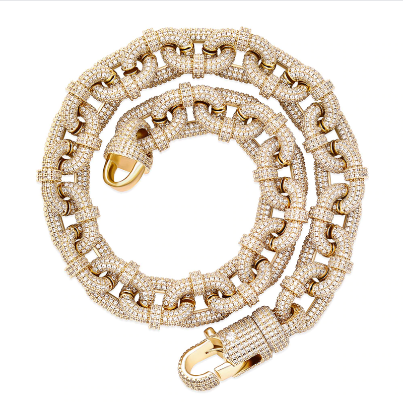 17MM CARABINER CLIP CHAIN 14K - ICECI