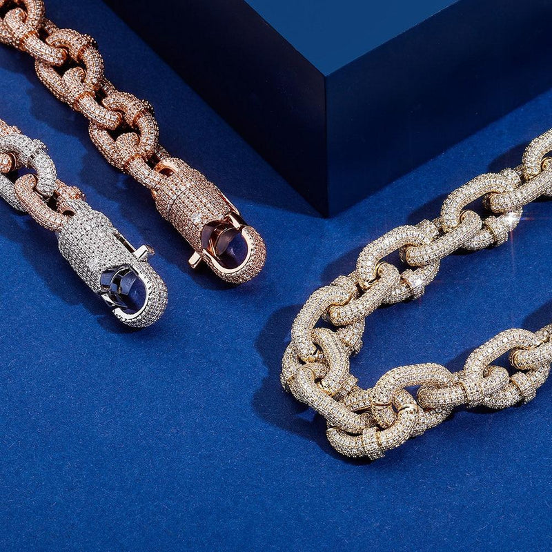 17MM CARABINER CLIP CHAIN 14K - ICECI