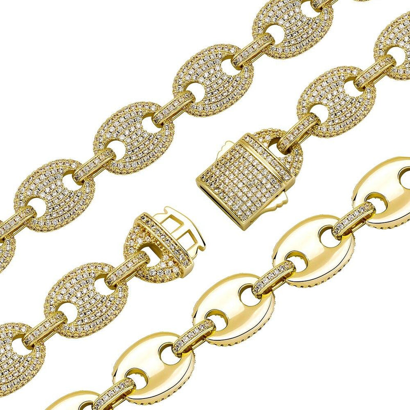 17mm Gucci Link Bracelet 14K - ICECI