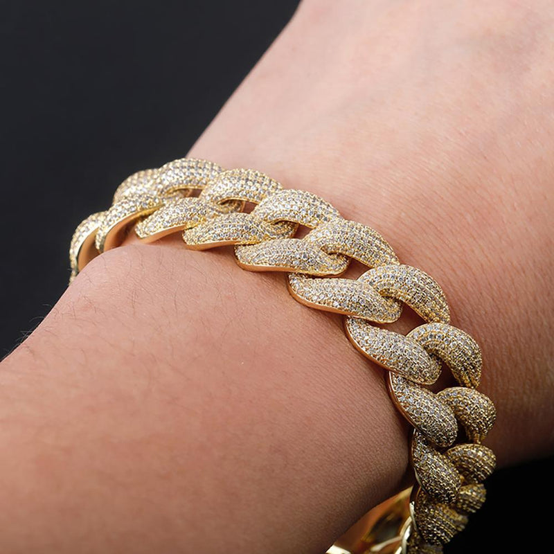 18MM ICY CUBAN LINK BRACELET 14K - ICECI