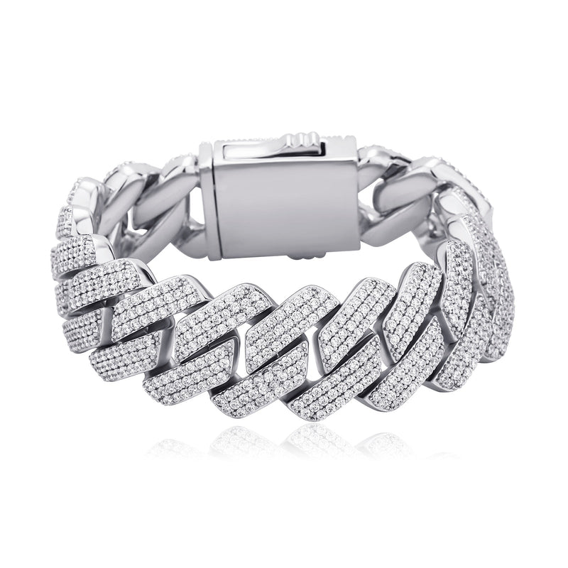 20mm Diamond Prong Link Bracelet 14K - ICECI