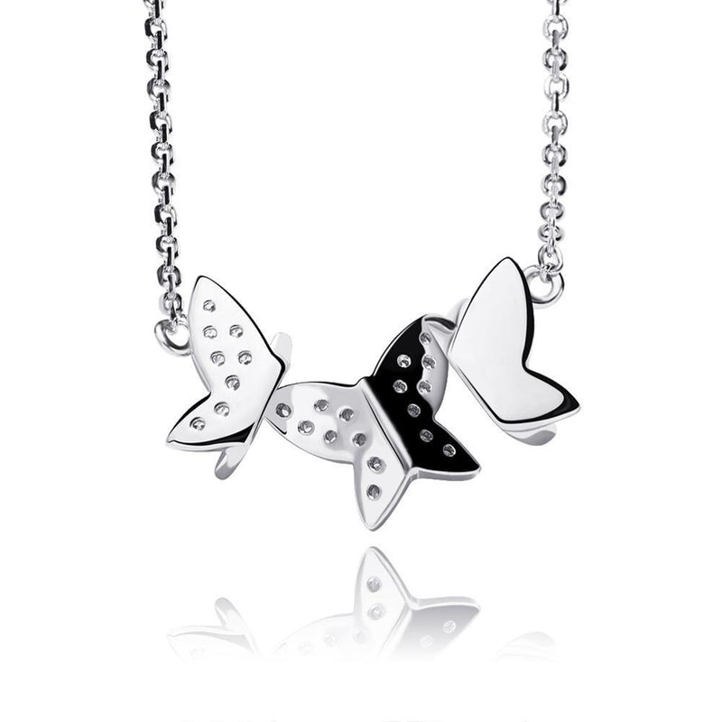 3 BUTTERFLY PENDANT 14K X STERLING SILVER - ICECI