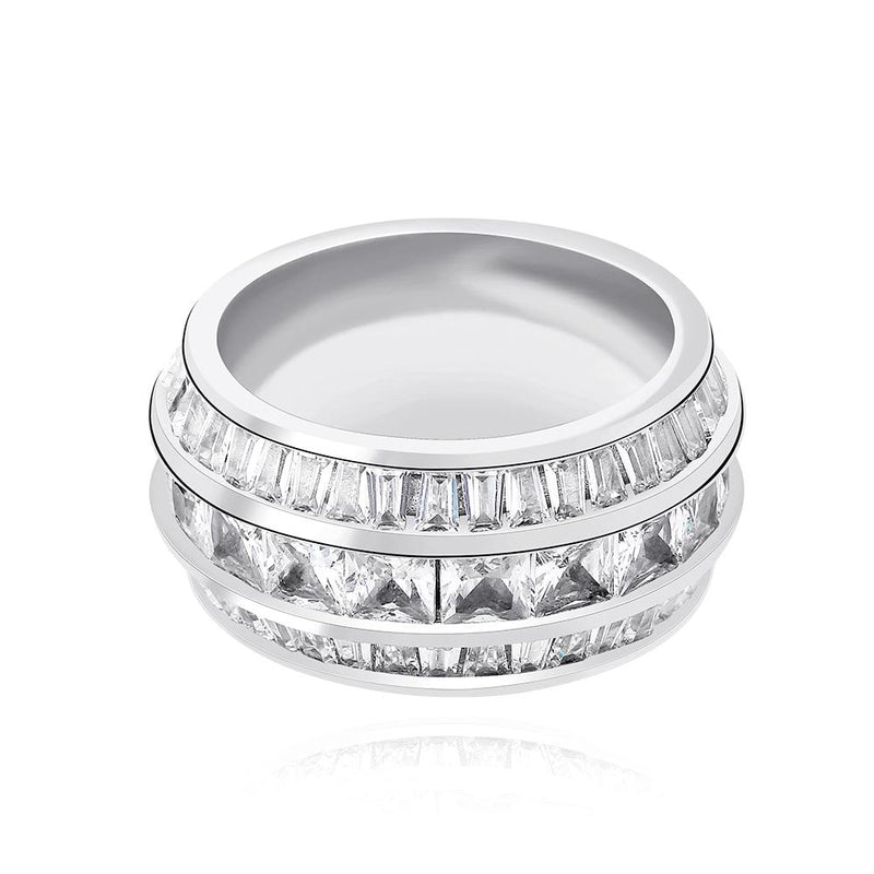 3 ROW BAGUETTE RING 14K - ICECI