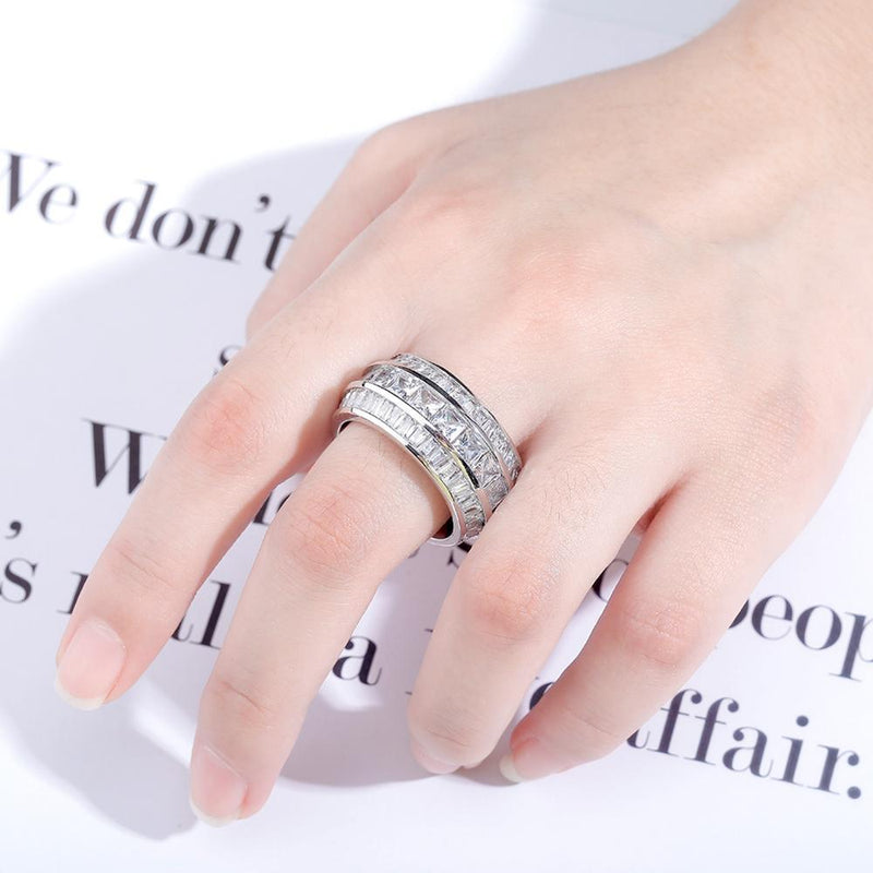 3 ROW BAGUETTE RING 14K - ICECI
