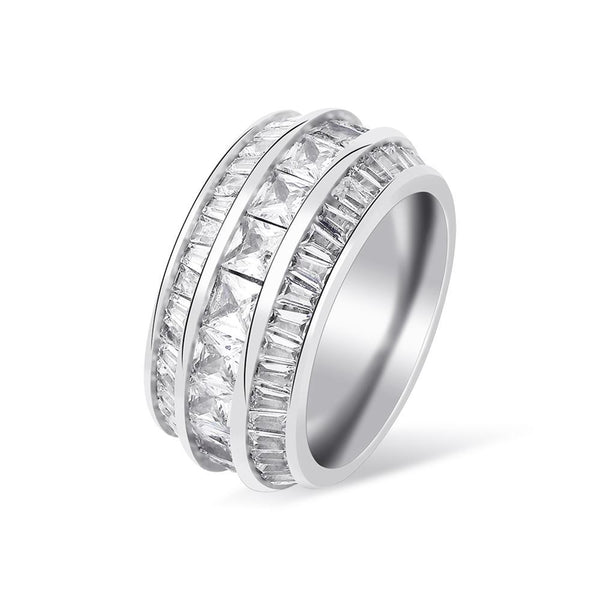 3 ROW BAGUETTE RING 14K - ICECI