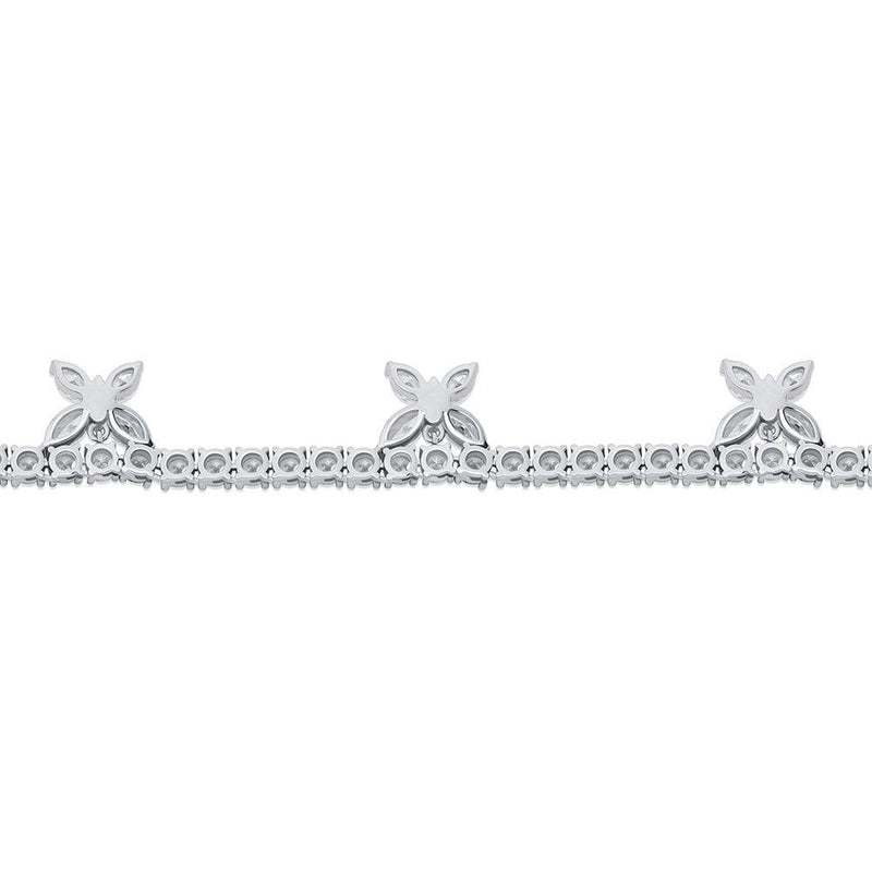 5MM CHOKER BUTTERFLY TENNIS NECKLACE 14K - ICECI