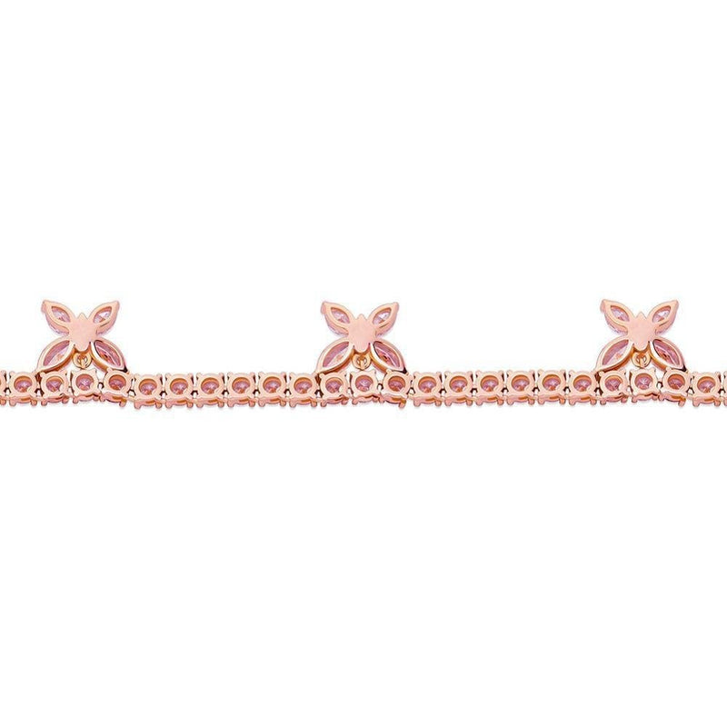 5MM CHOKER BUTTERFLY TENNIS NECKLACE 14K - ICECI