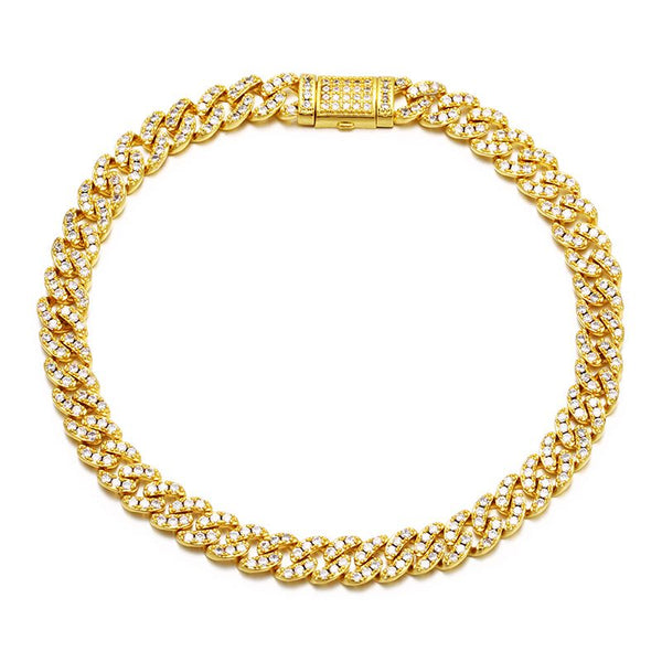 6mm Iced Cuban Link Bracelet 18K x Moissanite - ICECI