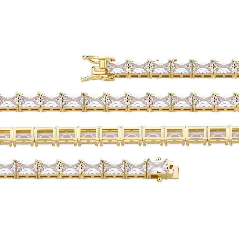 6MM RECTANGULAR BAGUETTE TENNIS CHAIN 14K - ICECI