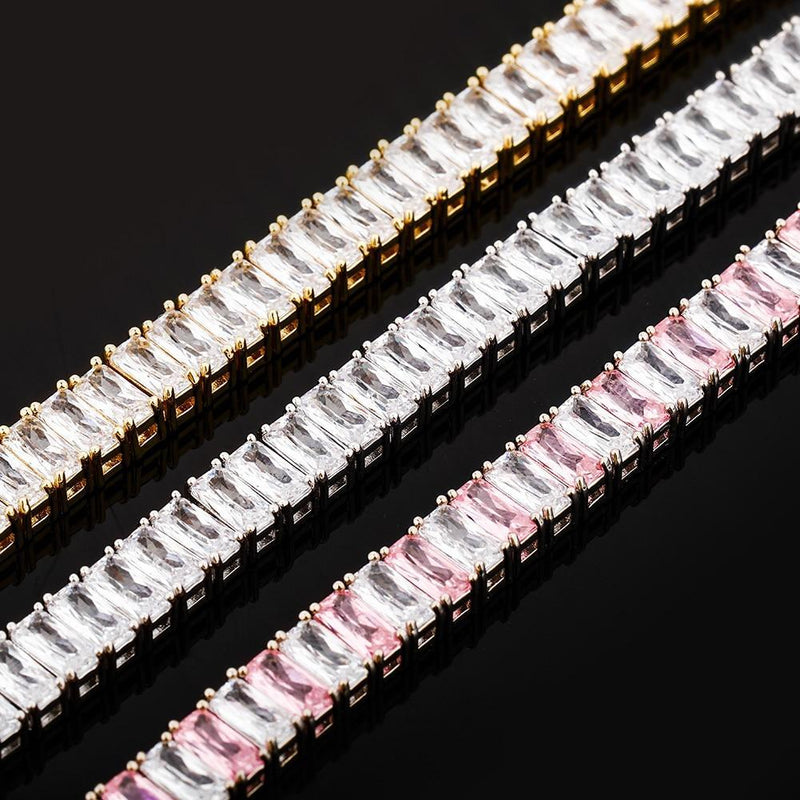 8MM BAGUETTE TENNIS BRACELET 14K - ICECI