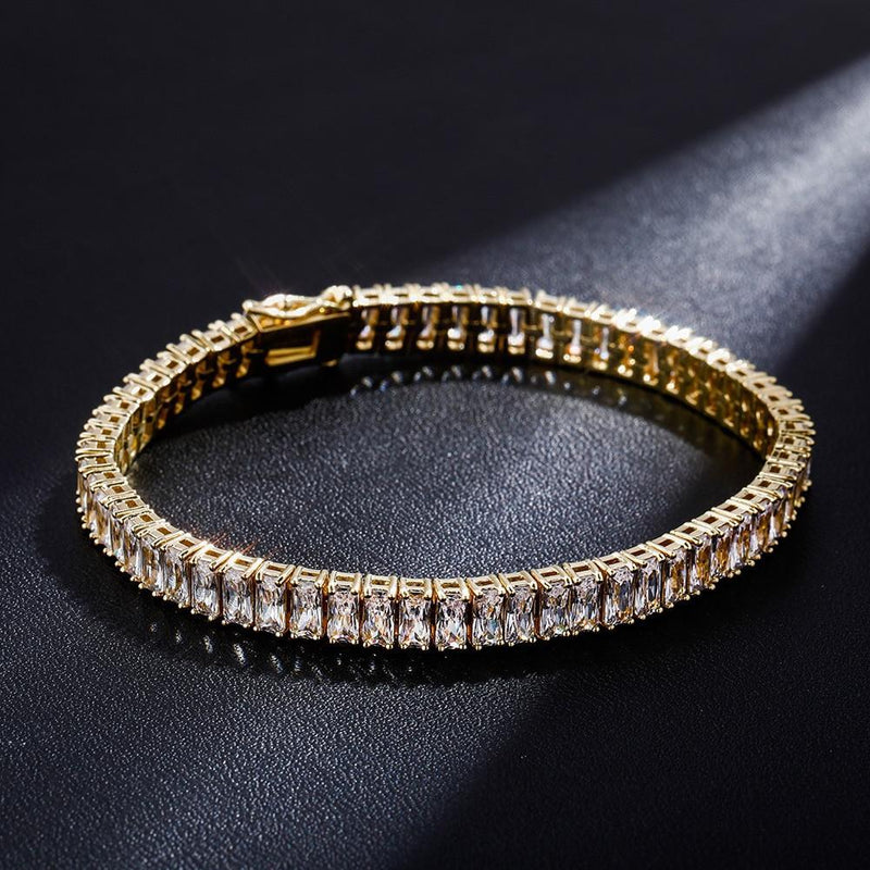 8MM BAGUETTE TENNIS BRACELET 14K - ICECI