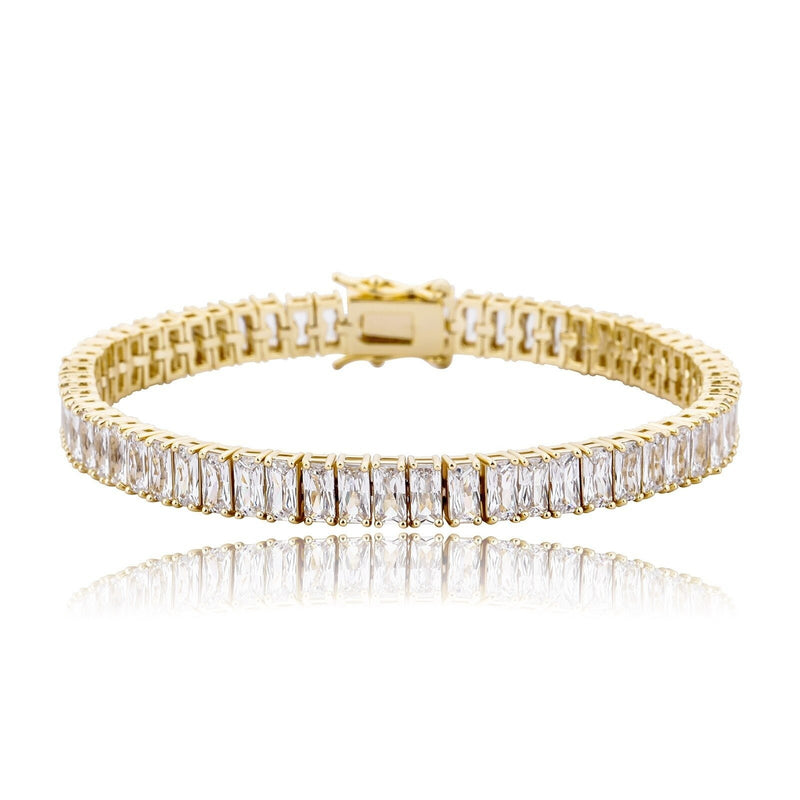 8MM BAGUETTE TENNIS BRACELET 14K - ICECI