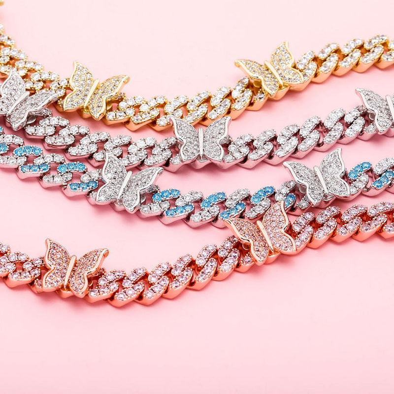 8MM BUTTERFLY CUBAN NECKLACE 14K - ICECI
