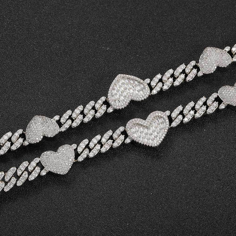 9mm Heart Cuban Link Chain 14K - ICECI