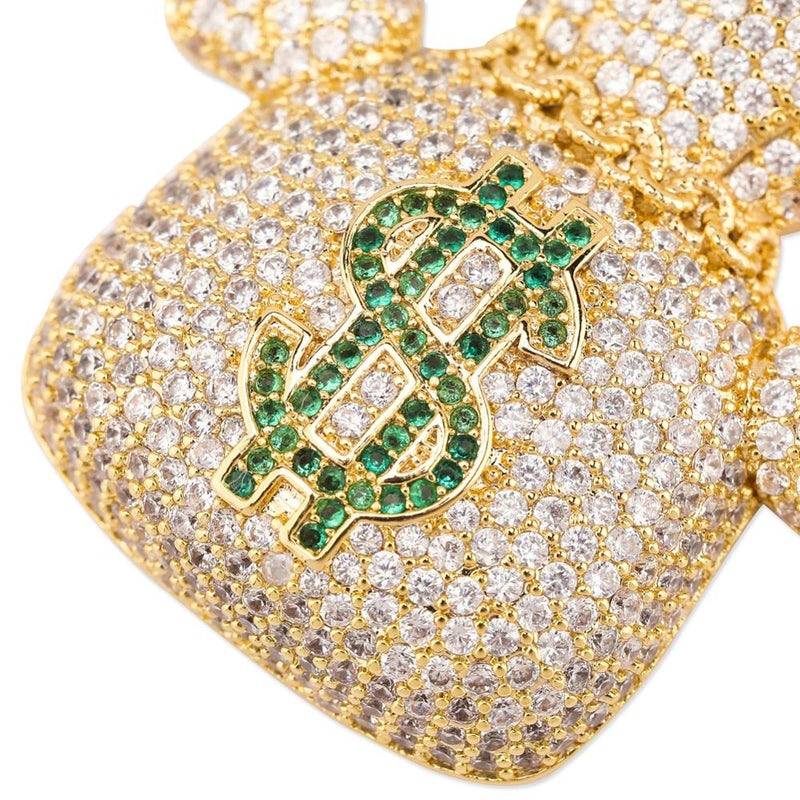 Money Bag Wings Pendant 14K