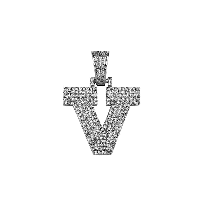 Custom Micro Pave Letter Pendant 14K