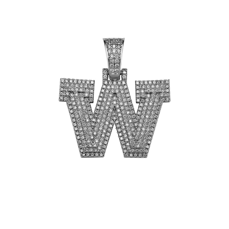 Custom Micro Pave Letter Pendant 14K