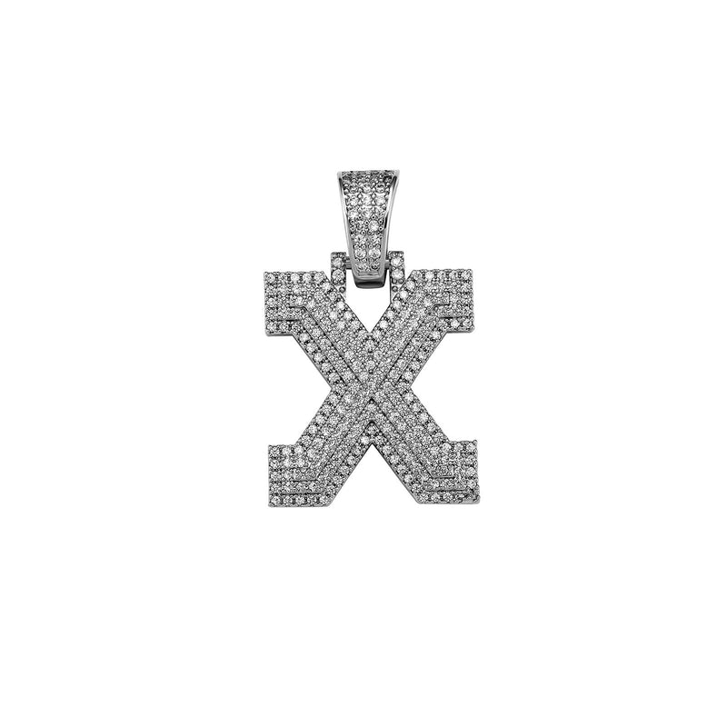 Custom Micro Pave Letter Pendant 14K