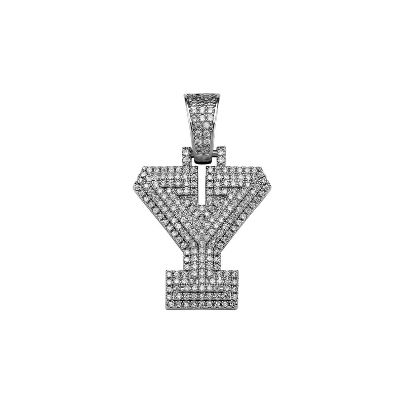 Custom Micro Pave Letter Pendant 14K