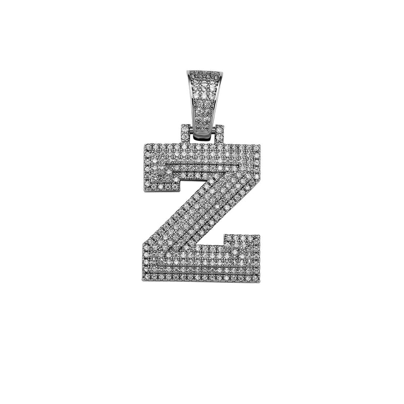 Custom Micro Pave Letter Pendant 14K