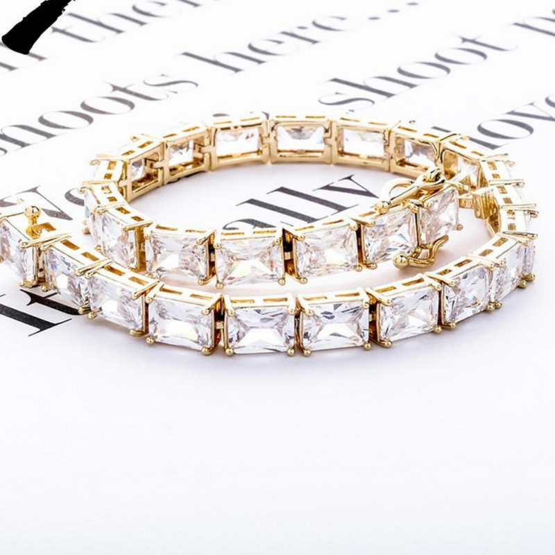 6mm Rectangular Baguette Tennis Bracelet 14K