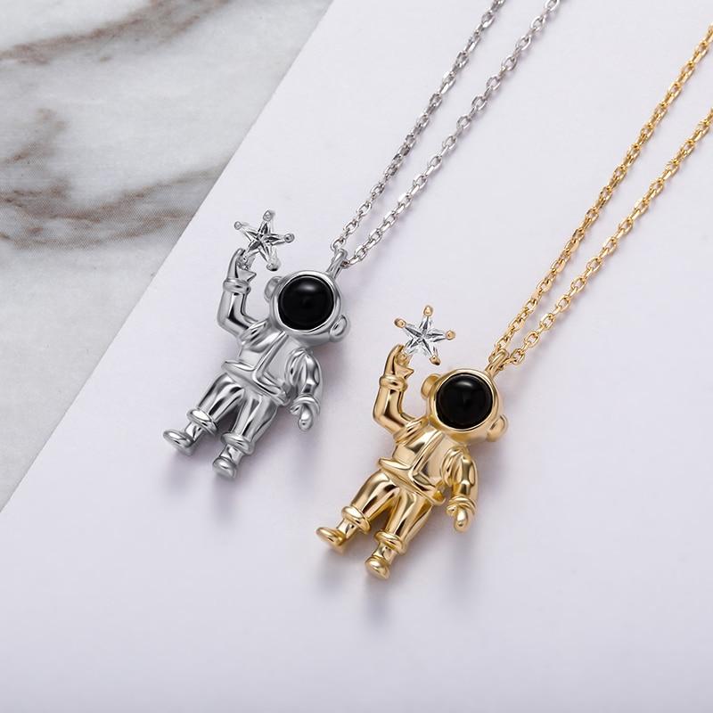 ASTRONAUT PENDANT 14K X STERLING SILVER - ICECI