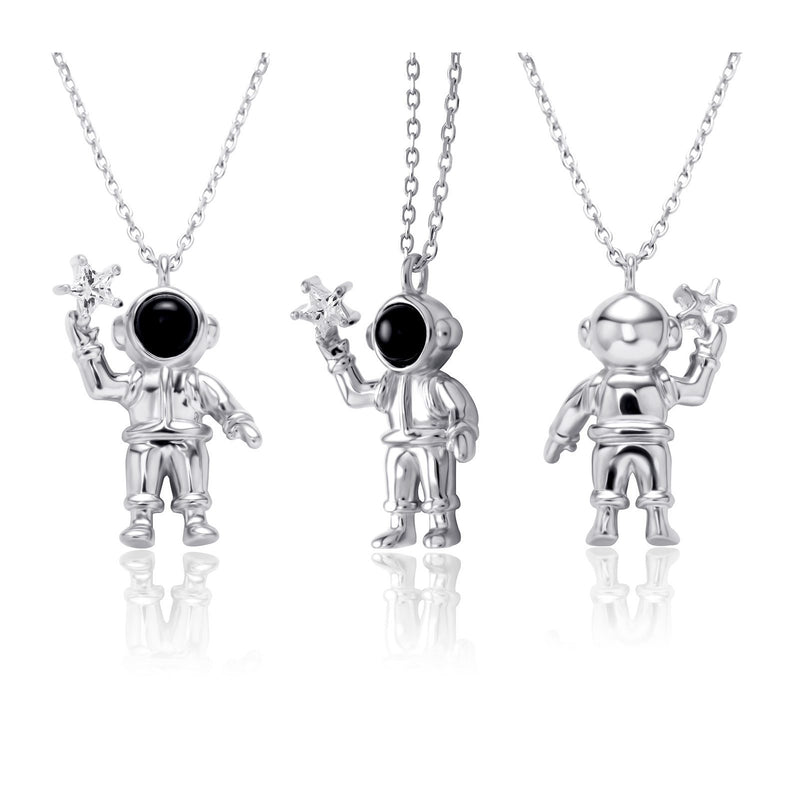 ASTRONAUT PENDANT 14K X STERLING SILVER - ICECI