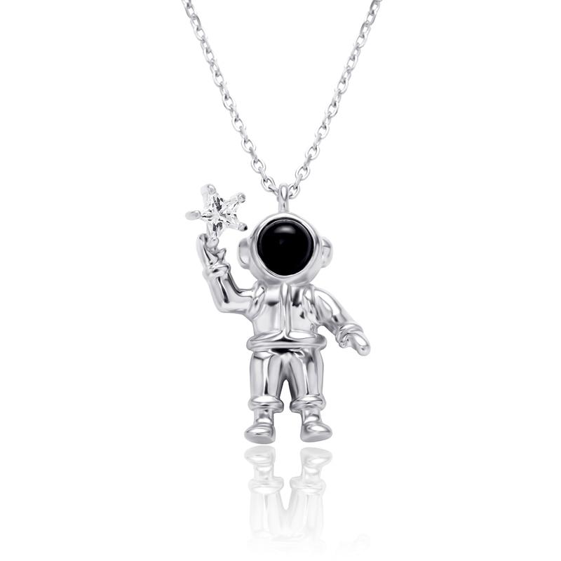 ASTRONAUT PENDANT 14K X STERLING SILVER - ICECI