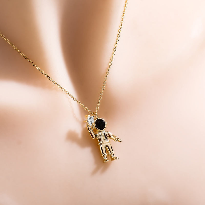 ASTRONAUT PENDANT 14K X STERLING SILVER - ICECI