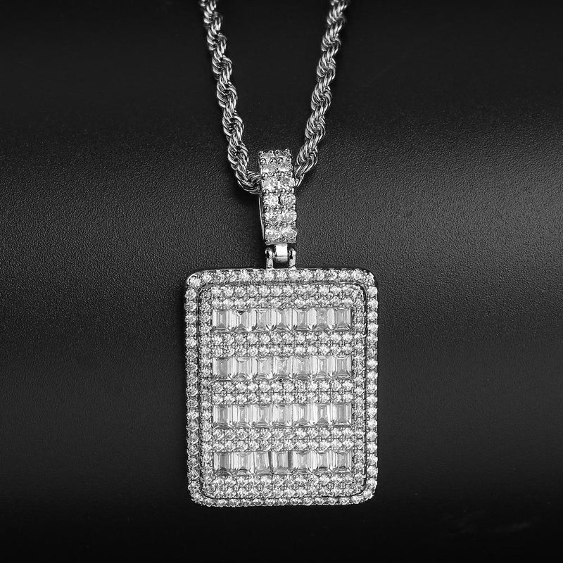 BAGUETTE BLOCK PENDANT 14K - ICECI