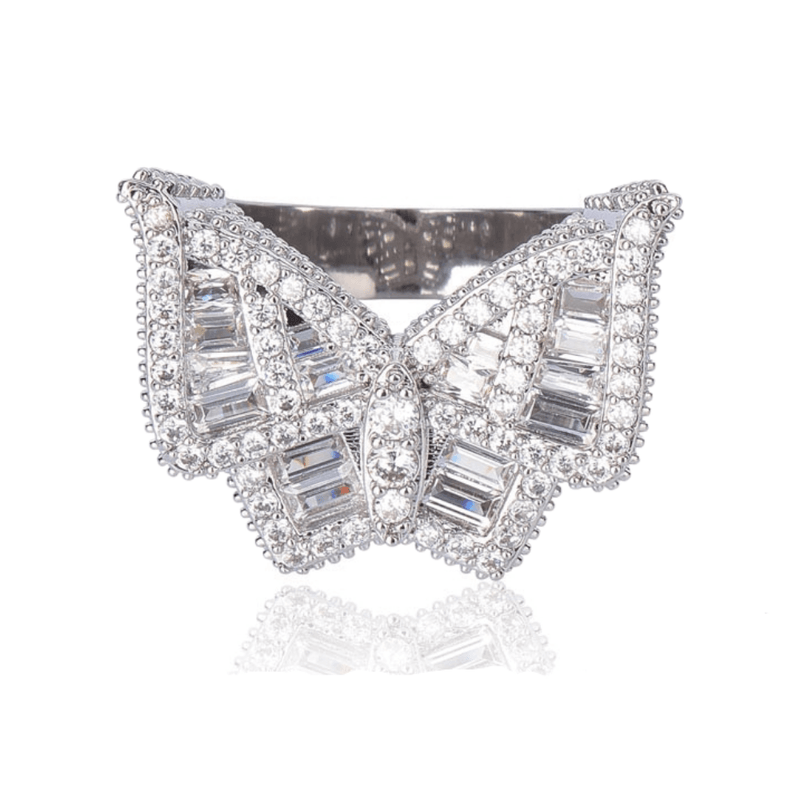 BAGUETTE BUTTERFLY RING 14K - ICECI