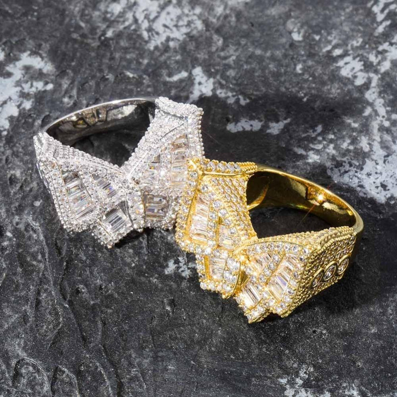 BAGUETTE BUTTERFLY RING 14K - ICECI