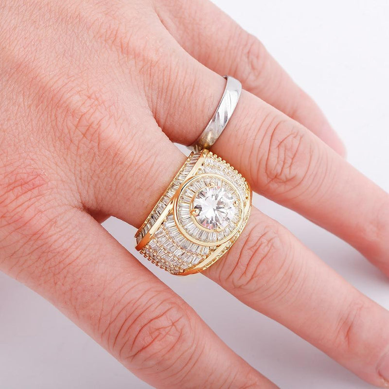 BAGUETTE CLUSTER RING 14K - ICECI