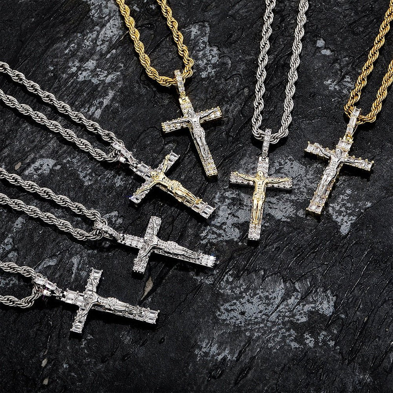 Baguette Crucifix Cross 14K - ICECI