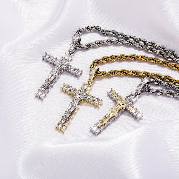 Baguette Crucifix Cross 14K - ICECI