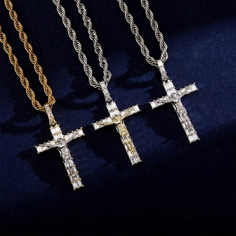 Baguette Crucifix Cross 14K - ICECI