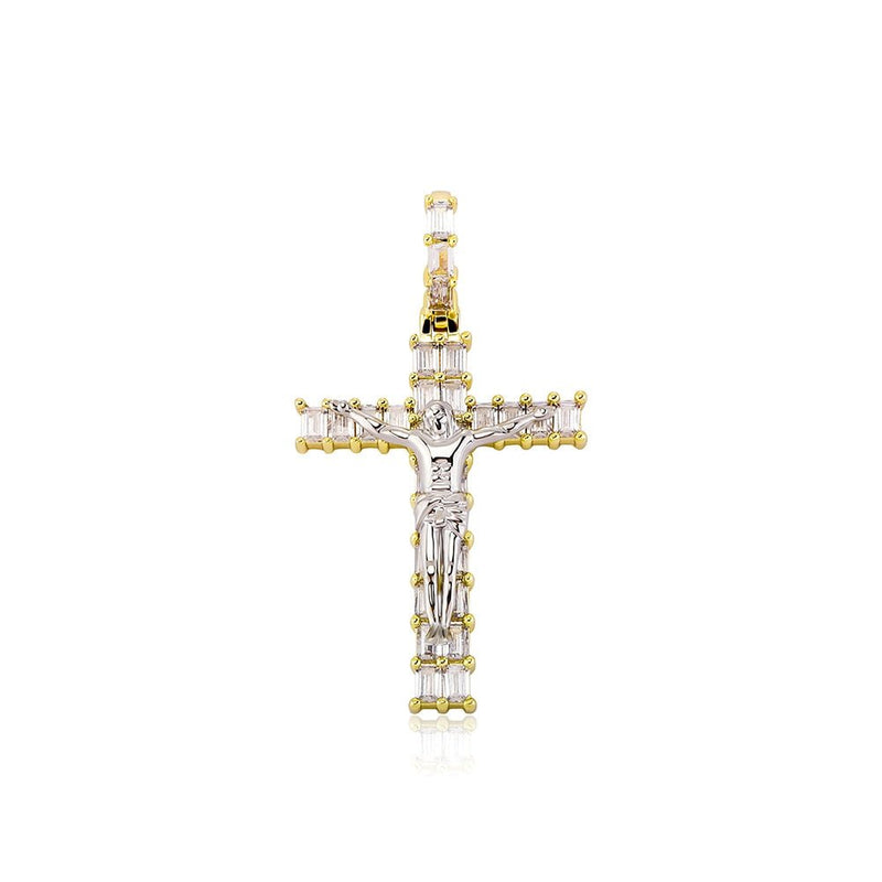 Baguette Crucifix Cross 14K - ICECI