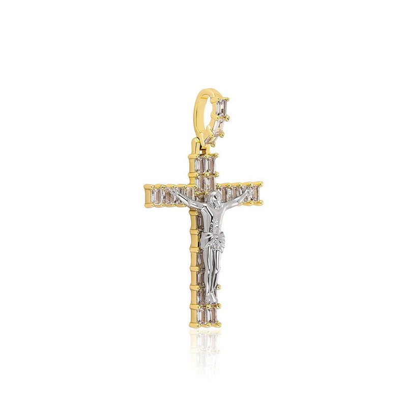 Baguette Crucifix Cross 14K - ICECI