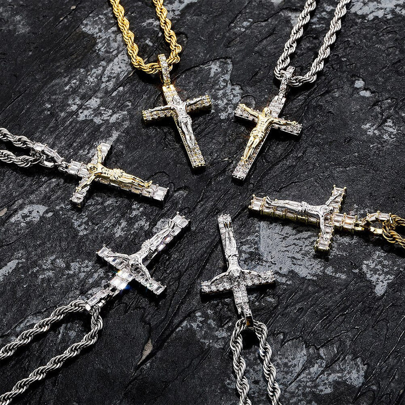 Baguette Crucifix Cross 14K - ICECI