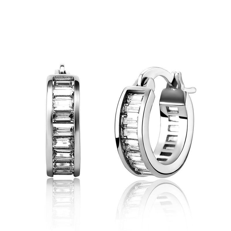 Baguette Hoop Earrings 14K - ICECI