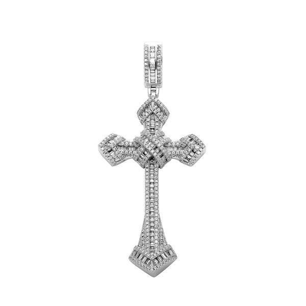 Baguette Punk X Cross Pendant 14K - ICECI