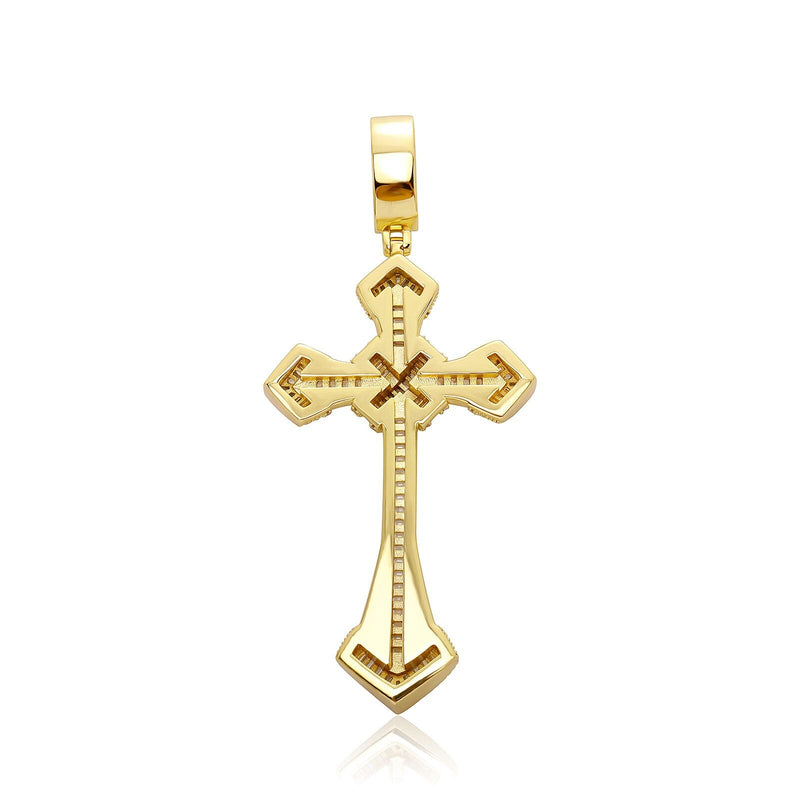 Baguette Punk X Cross Pendant 14K - ICECI