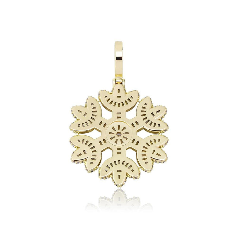 BAGUETTE SNOWFLAKE PENDANT 14K - ICECI